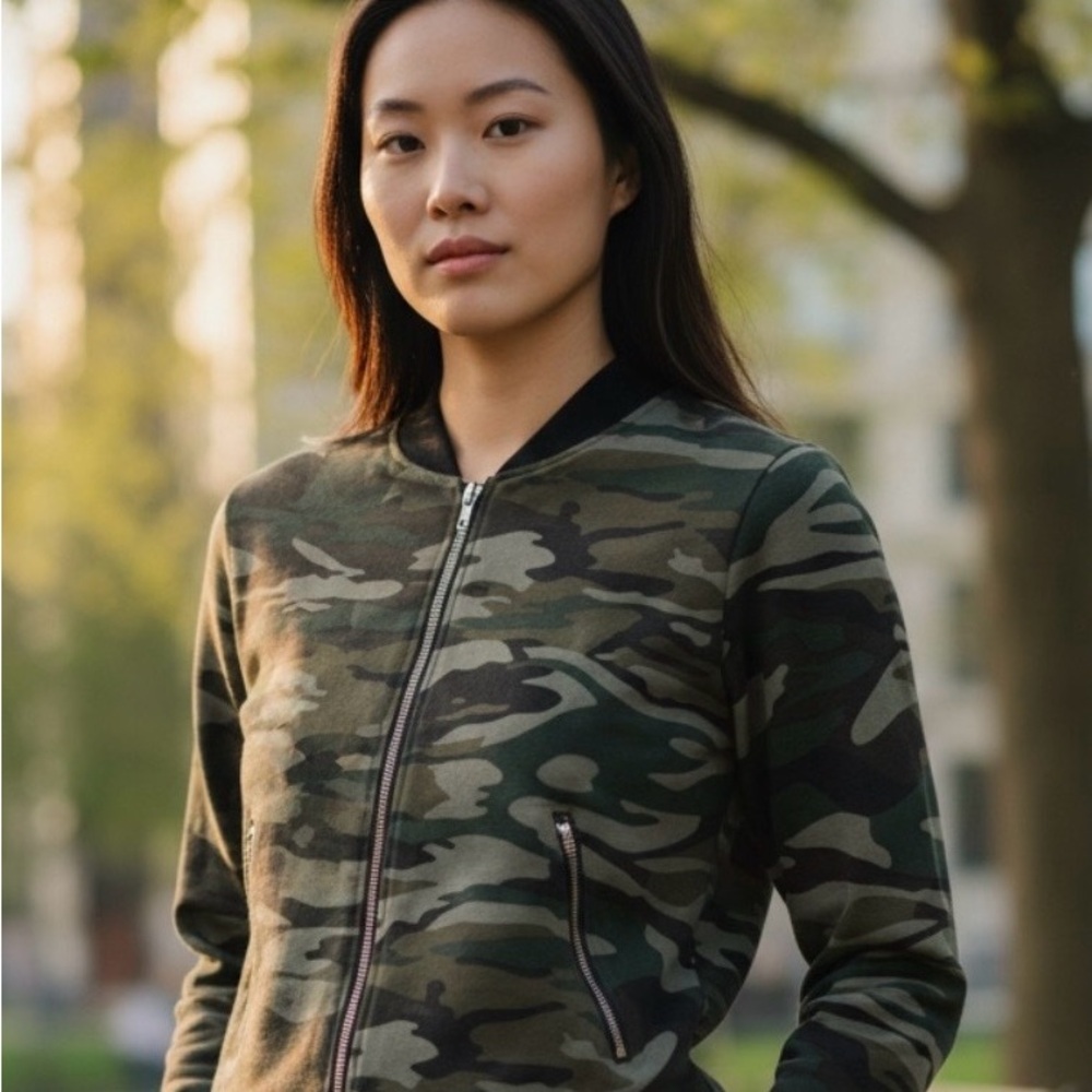 Women's Camouflage Zip up Jacket by Indero